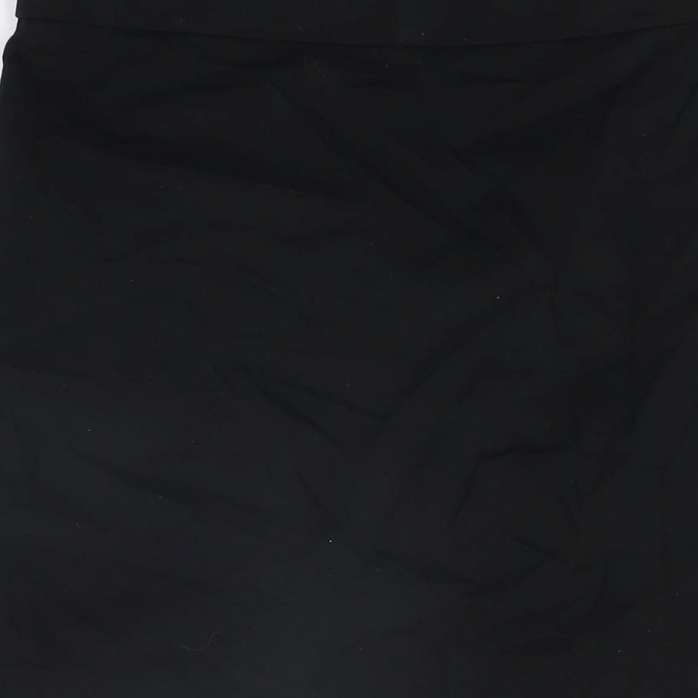 Marks & Spencer Girls Black Viscose Mini Skirt Size 16 Years Regular Pull On