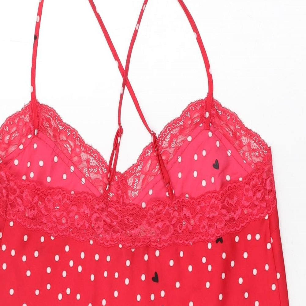 Marks & Spencer Womens Red Polka Dot Polyester Top Dress Size 10