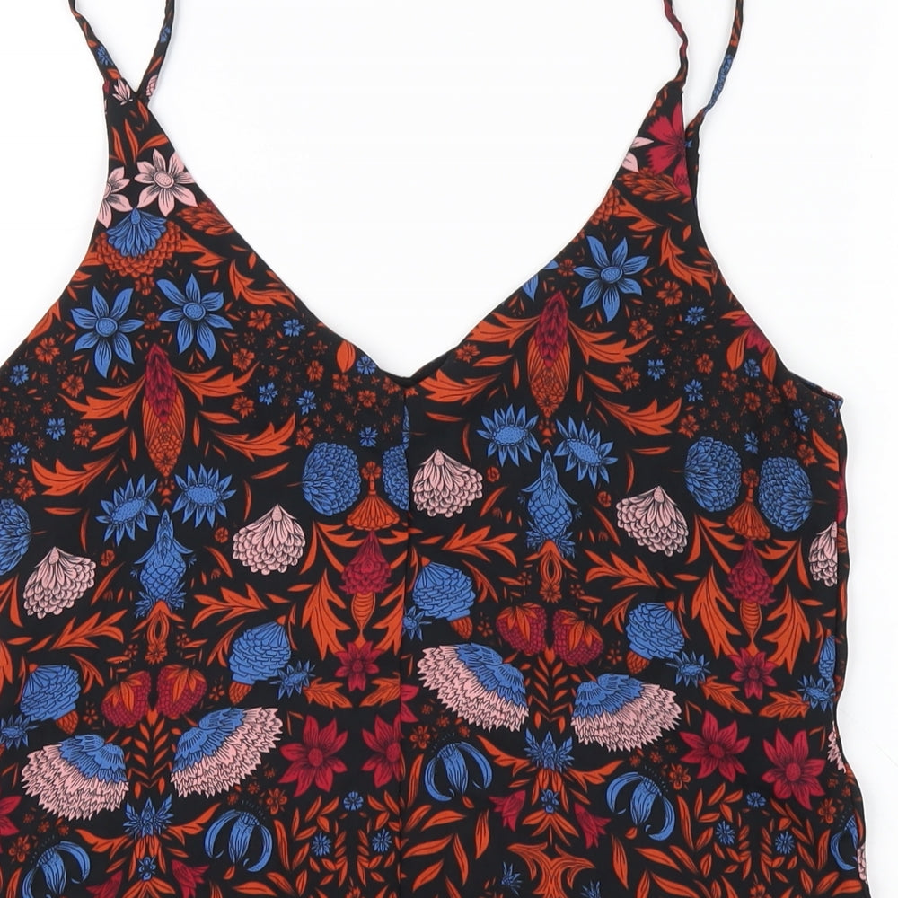 H&M Womens Multicoloured Geometric Polyester Camisole T-Shirt Size 6 V-Neck