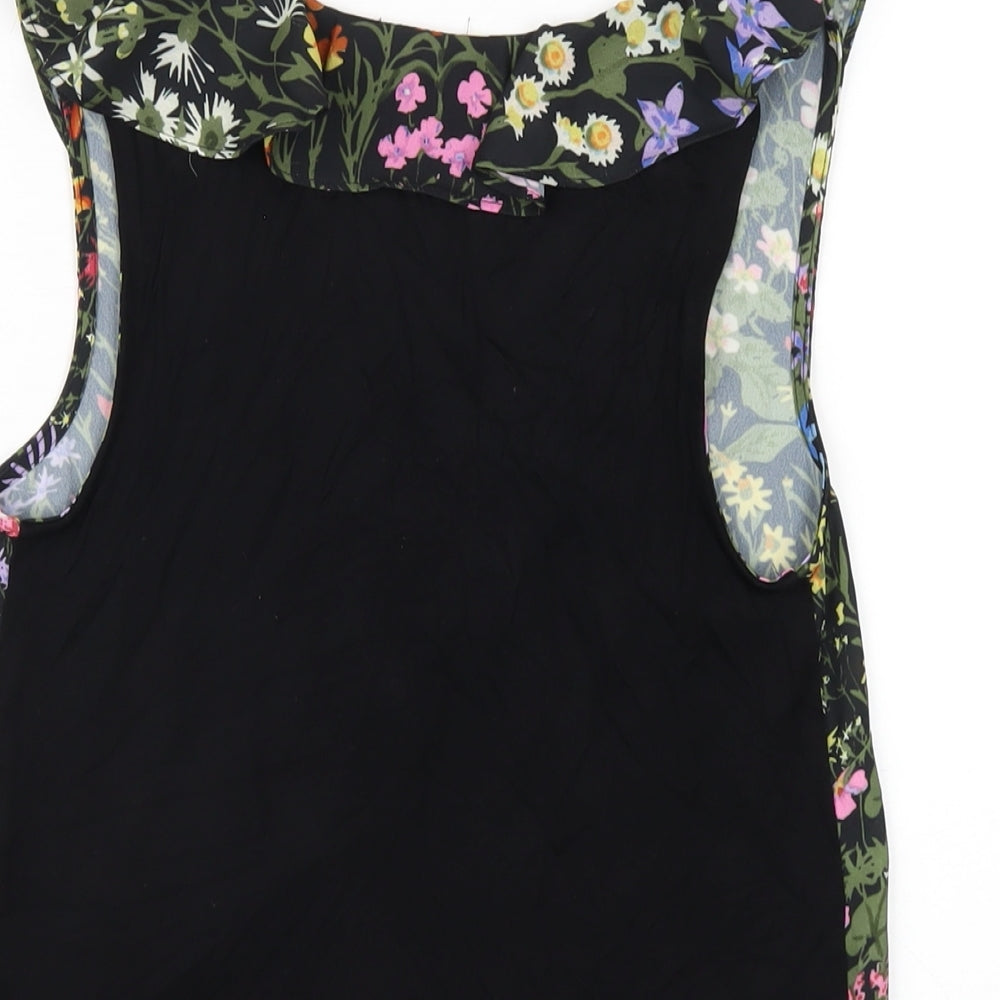 Warehouse Womens Multicoloured Floral Polyester Basic Tank Size 6 V-Neck