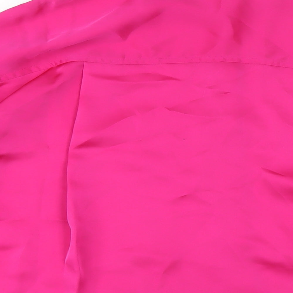 Be Beau Womens Pink Polyester Basic Button-Up Size 14 Collared