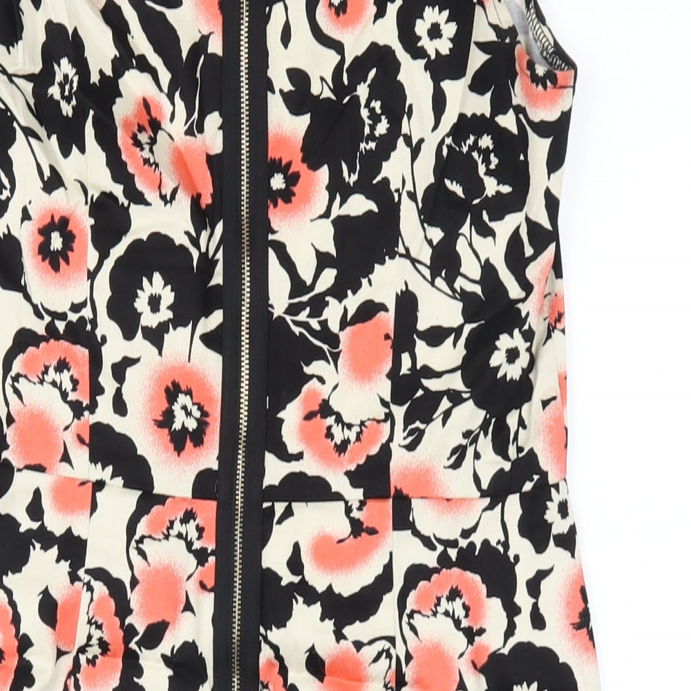 Apricot Womens Multicoloured Floral Polyester Pencil Dress Size 12 Round Neck Zip