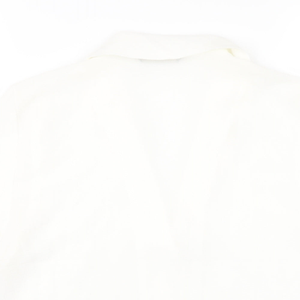Only Womens White Polyester Basic Button-Up Size 8 Collared