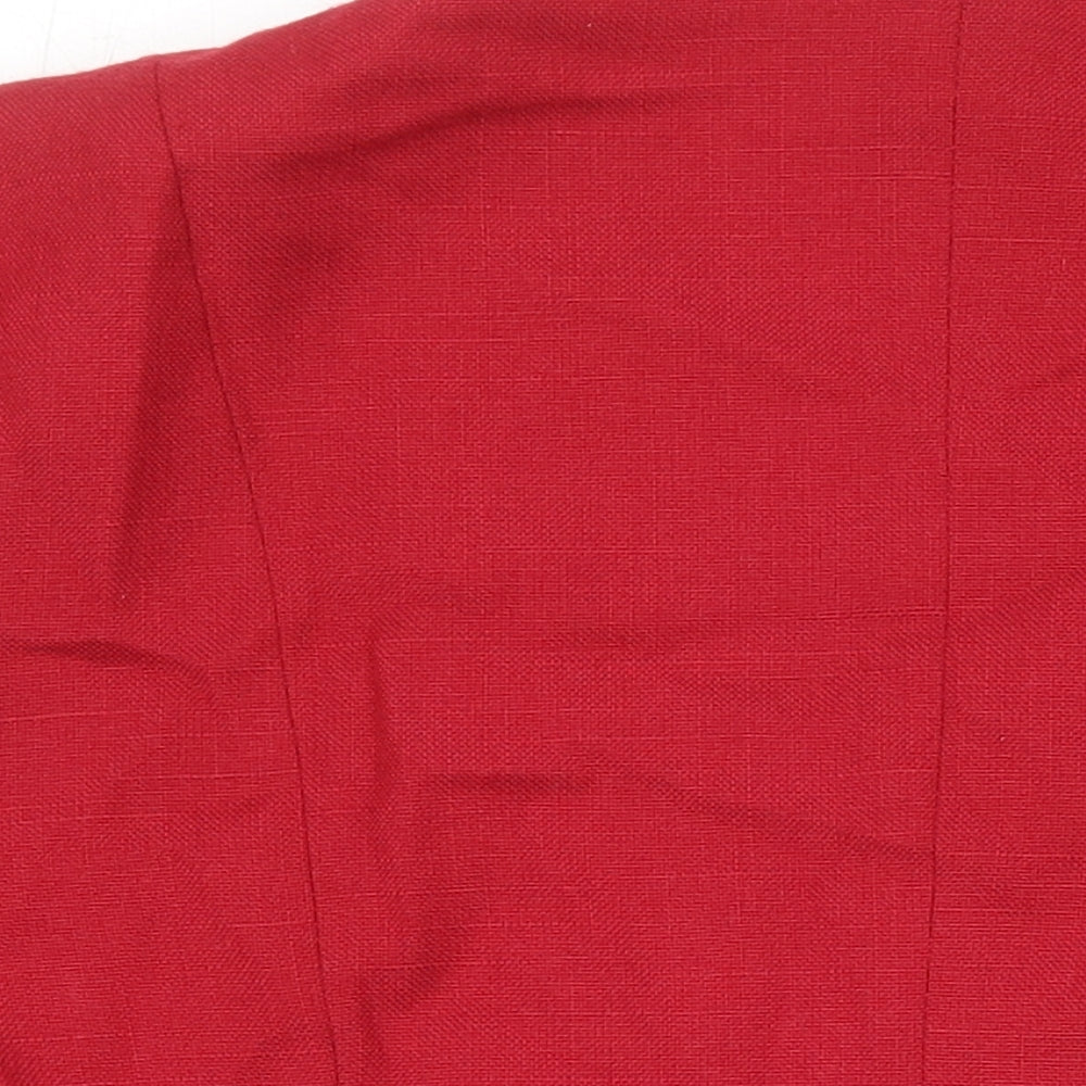 First Avenue Womens Red Jacket Blazer Size 14 - Short Sleeved