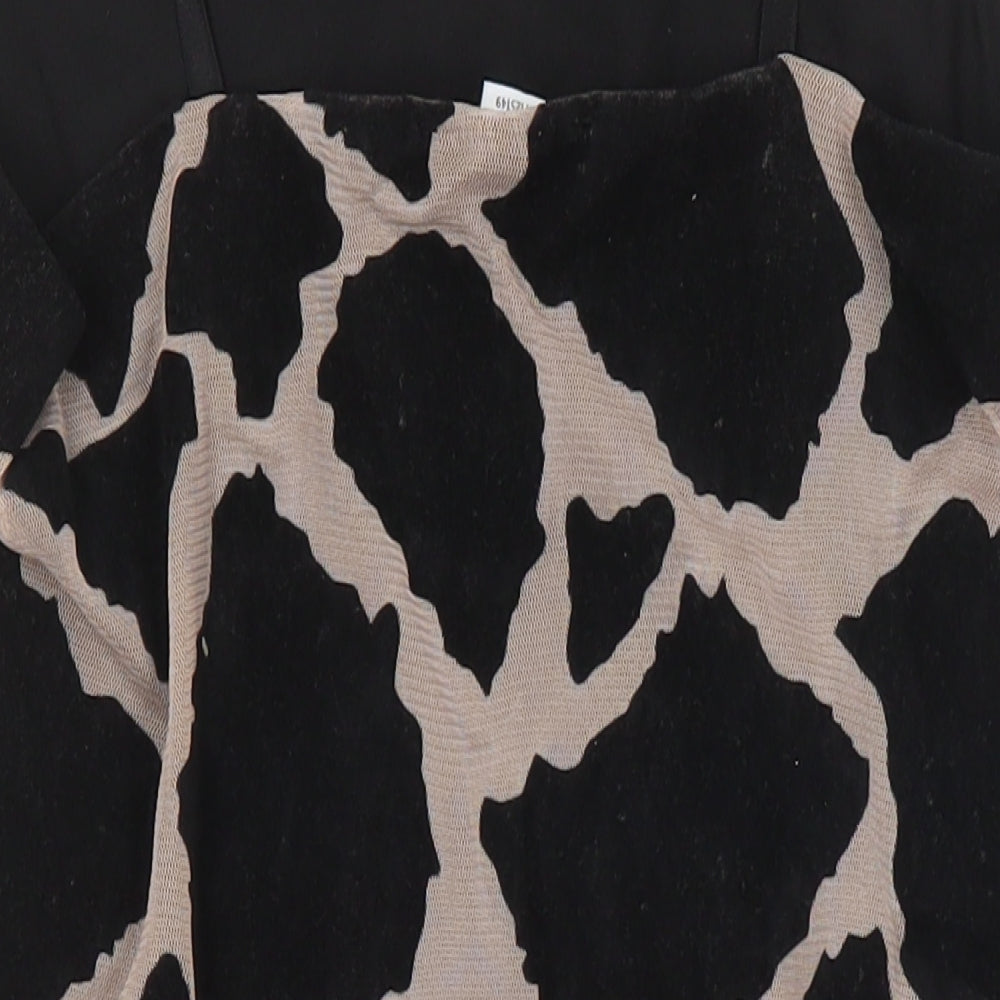 Topshop Womens Multicoloured Animal Print Polyester Bodycon Size 8 Square Neck