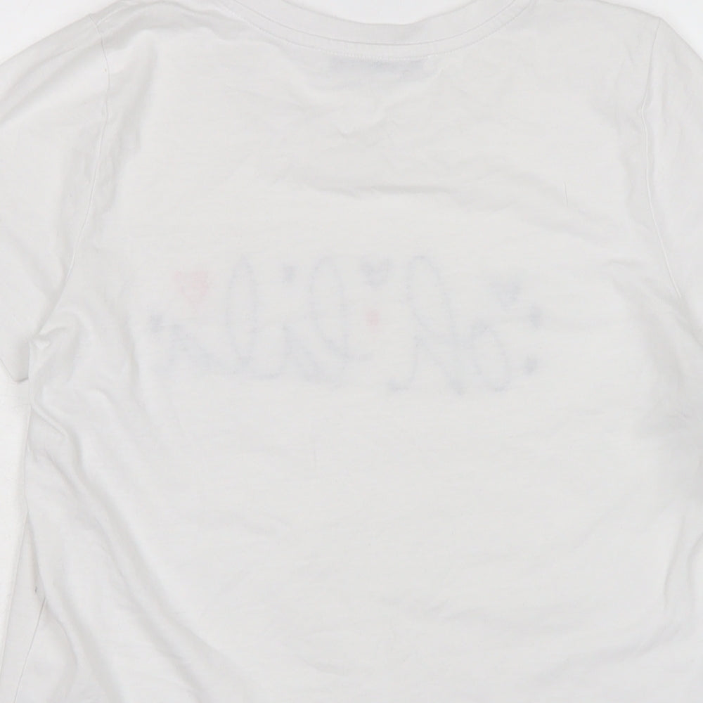 Very Womens White Cotton Basic T-Shirt Size M Crew Neck