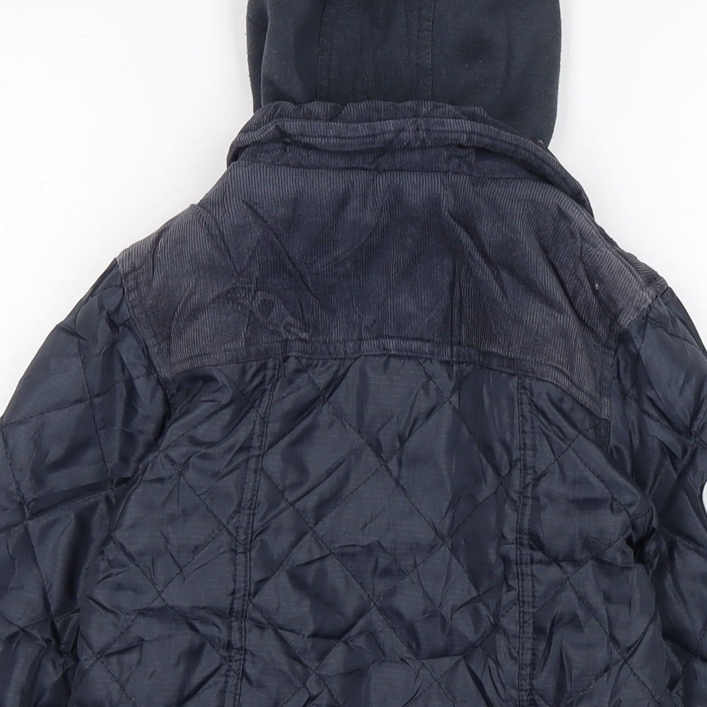 Hadleigh Boys Blue Quilted Coat Size 4-5 Years Button
