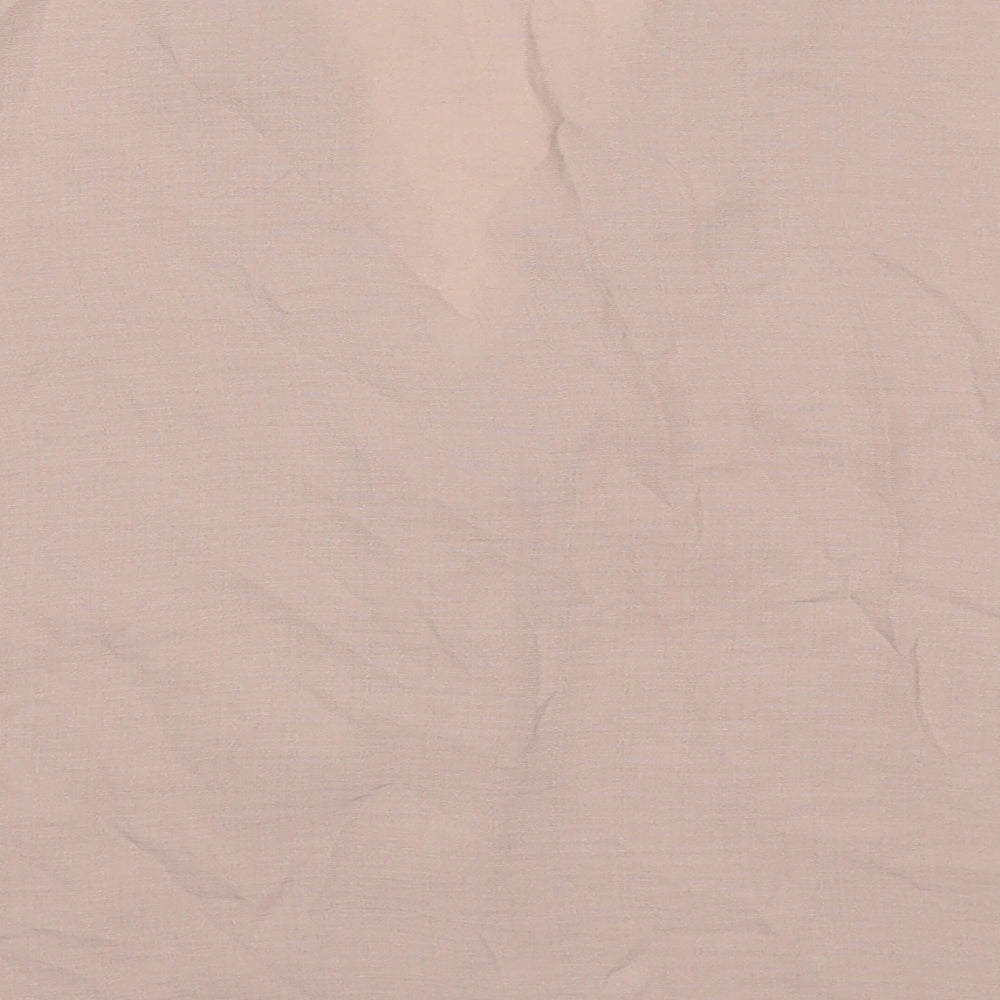 Topshop Womens Beige Polyester Basic Button-Up Size 10 V-Neck