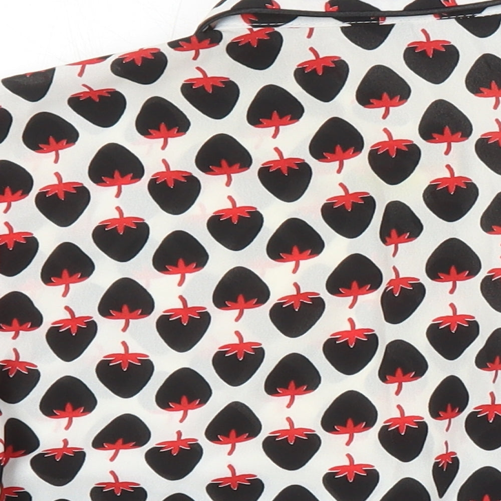 Dorothy Perkins Womens Multicoloured Geometric Polyester Basic Blouse Size 10 Collared - Strawberries