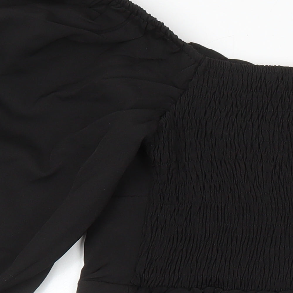 Missguided Womens Black Polyester Shift Size 8 Boat Neck