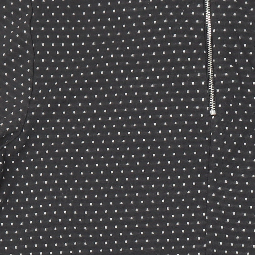 Roman Womens Grey Polka Dot Polyester Sheath Size 14 Boat Neck