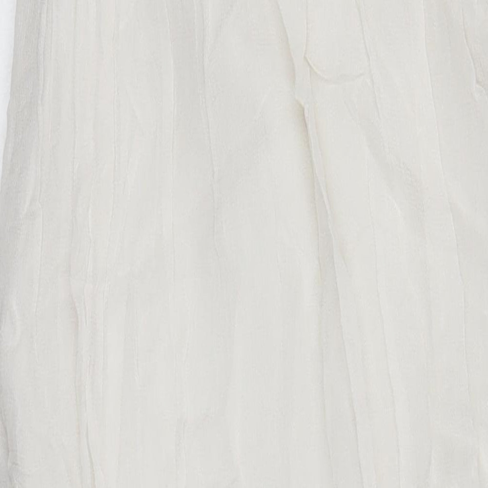 Topshop Womens White Trivinyl Maxi Size 8 Scoop Neck Zip