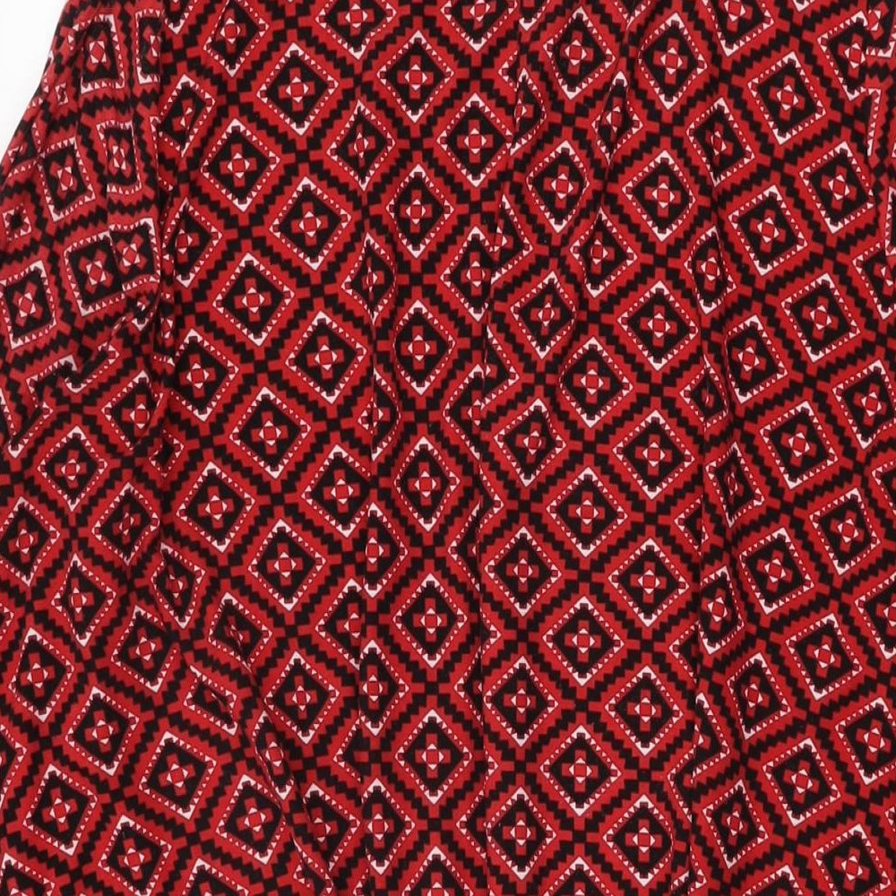 Simply Be Womens Red Geometric Polyester Shift Size 22 Round Neck Pullover