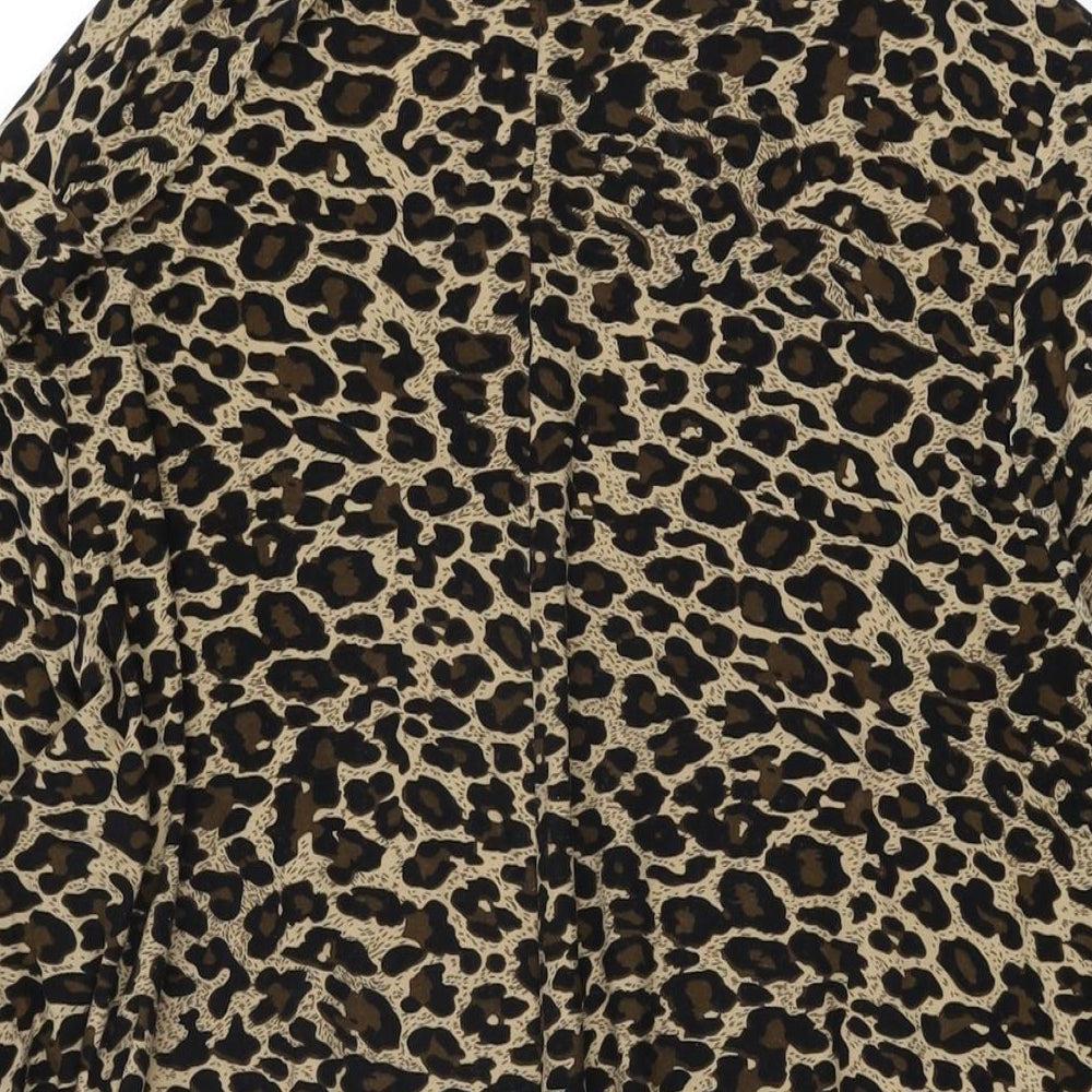 Simply Be Womens Beige Animal Print Polyester Shift Size 22 Round Neck Pullover