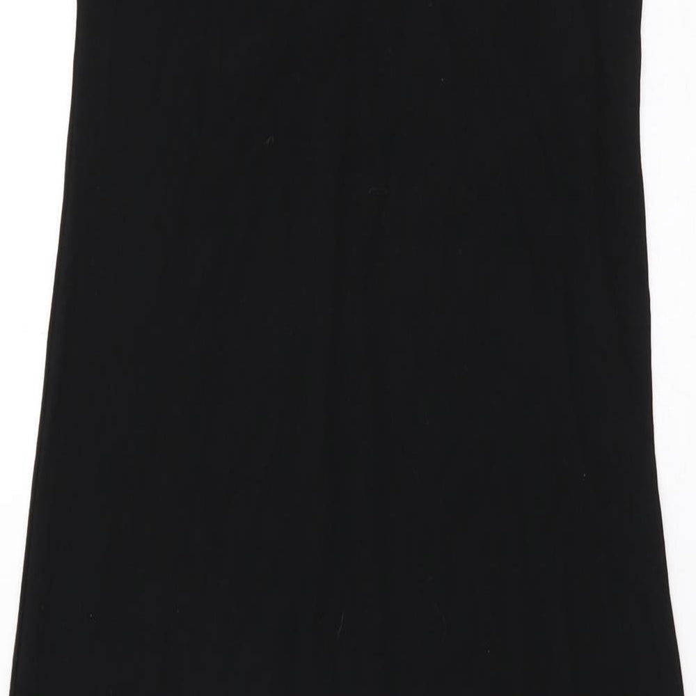 Boohoo Womens Black Viscose Bodycon Size 10 Scoop Neck Pullover