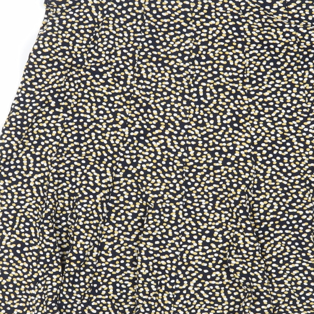 Marks & Spencer Womens Blue Animal Print Viscose Flare Skirt Size 8 - Elasticated Waist