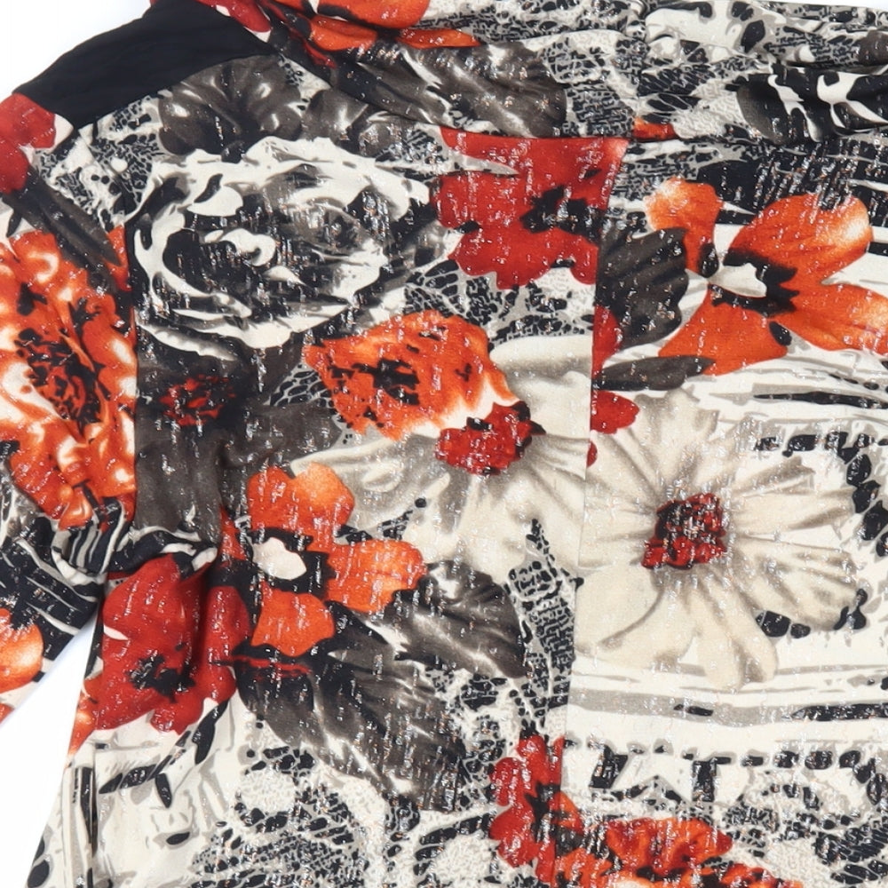 Saloos Womens Multicoloured Floral Polyester Tunic Blouse Size XL Roll Neck - Asymmetric