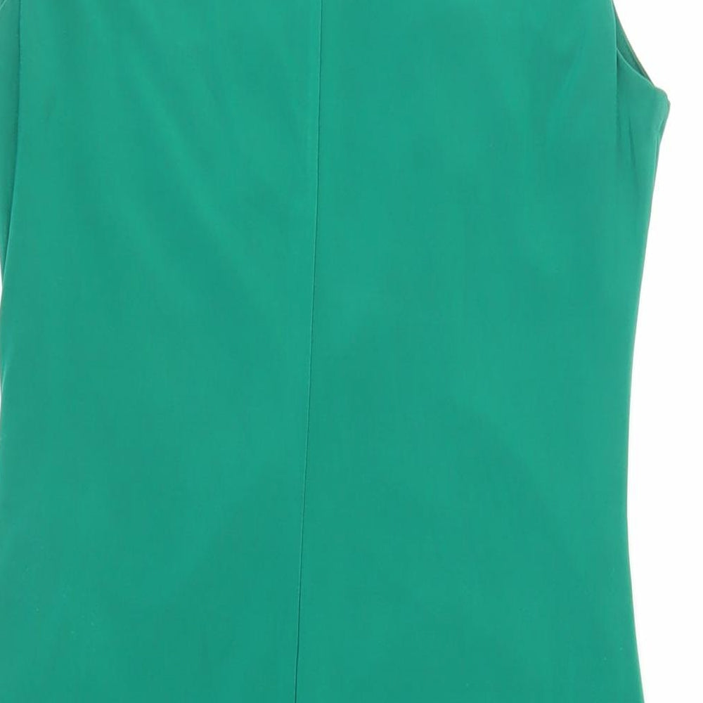 Scarlett Womens Green Polyester Pencil Dress Size 10 Cowl Neck Pullover - Ruched