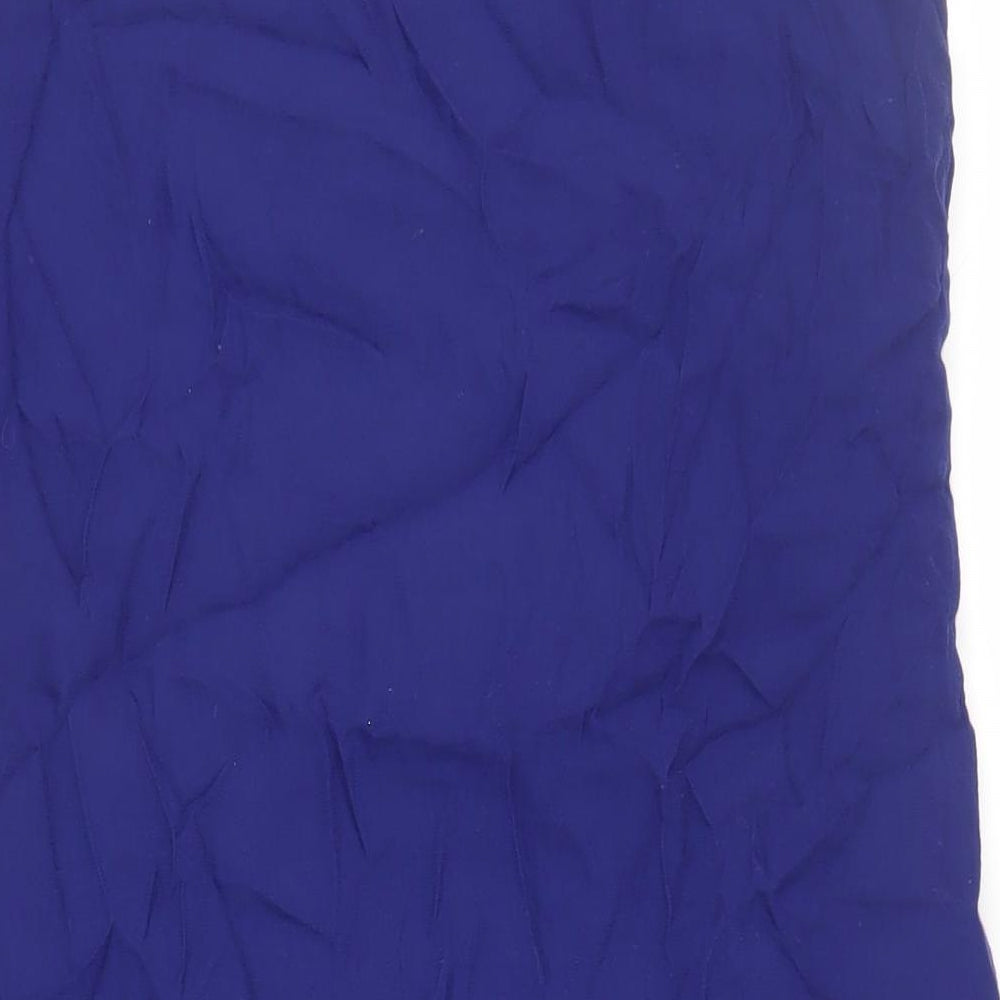 Esprit Womens Blue Colourblock Viscose Shift Size 24 V-Neck Zip