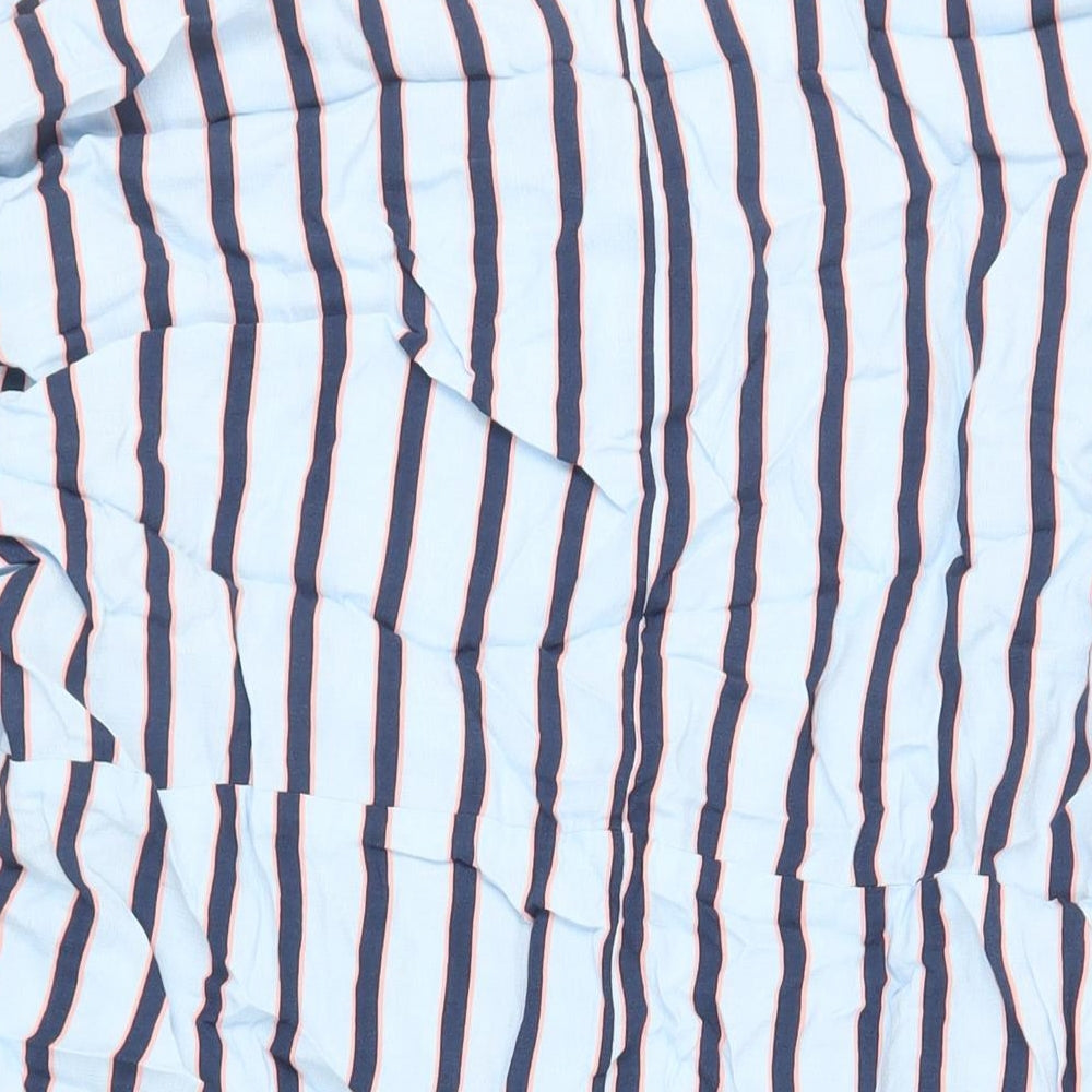Topshop Womens Blue Striped Viscose Shirt Dress Size 10 Collared