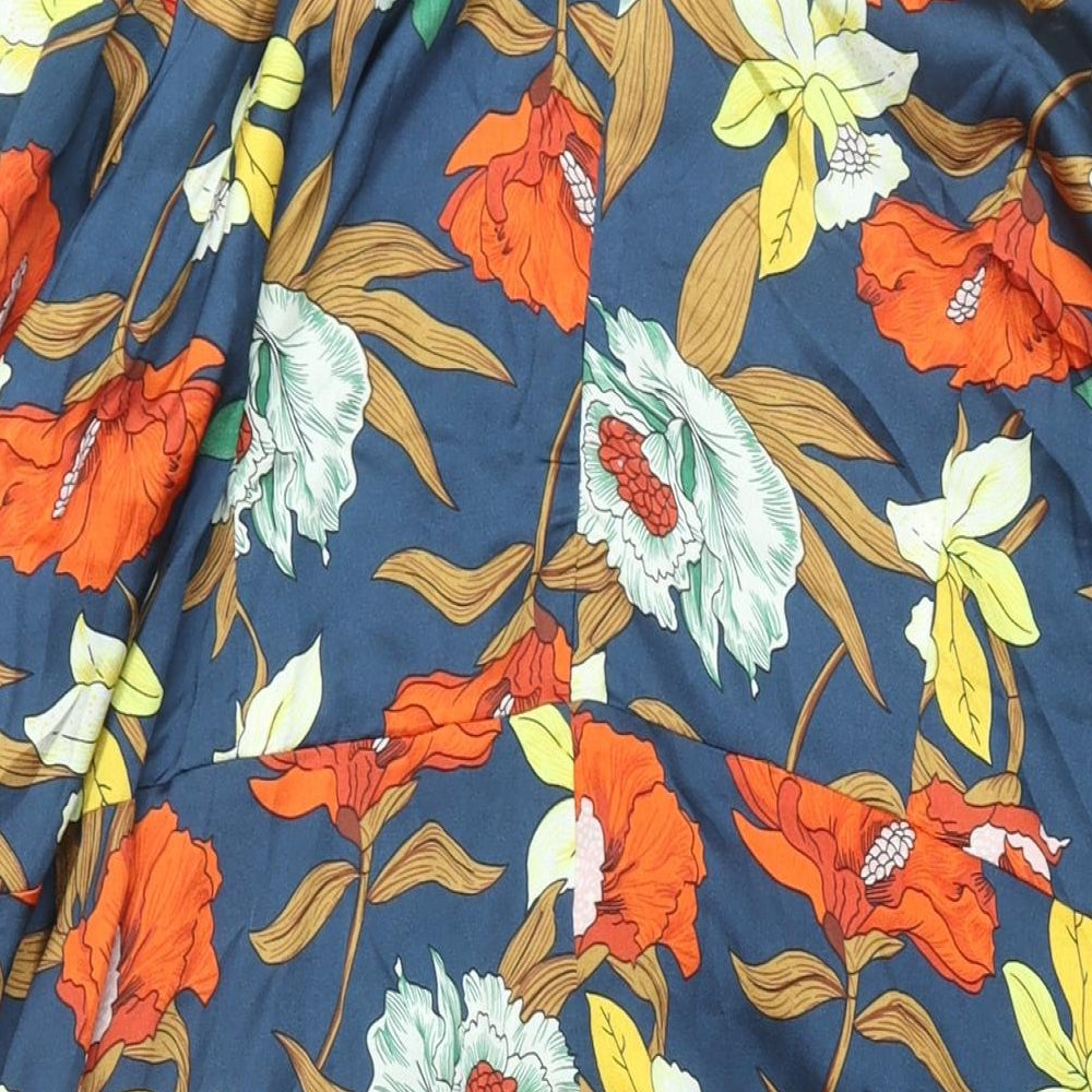 Lovedrobe Womens Multicoloured Floral Polyester Shift Size 26 Mock Neck Zip - Tie