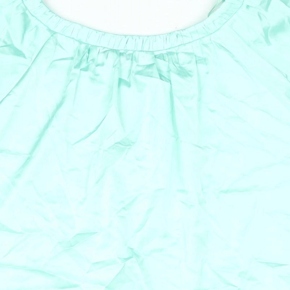 Marks & Spencer Womens Green Polyester Basic Blouse Size 6 Round Neck