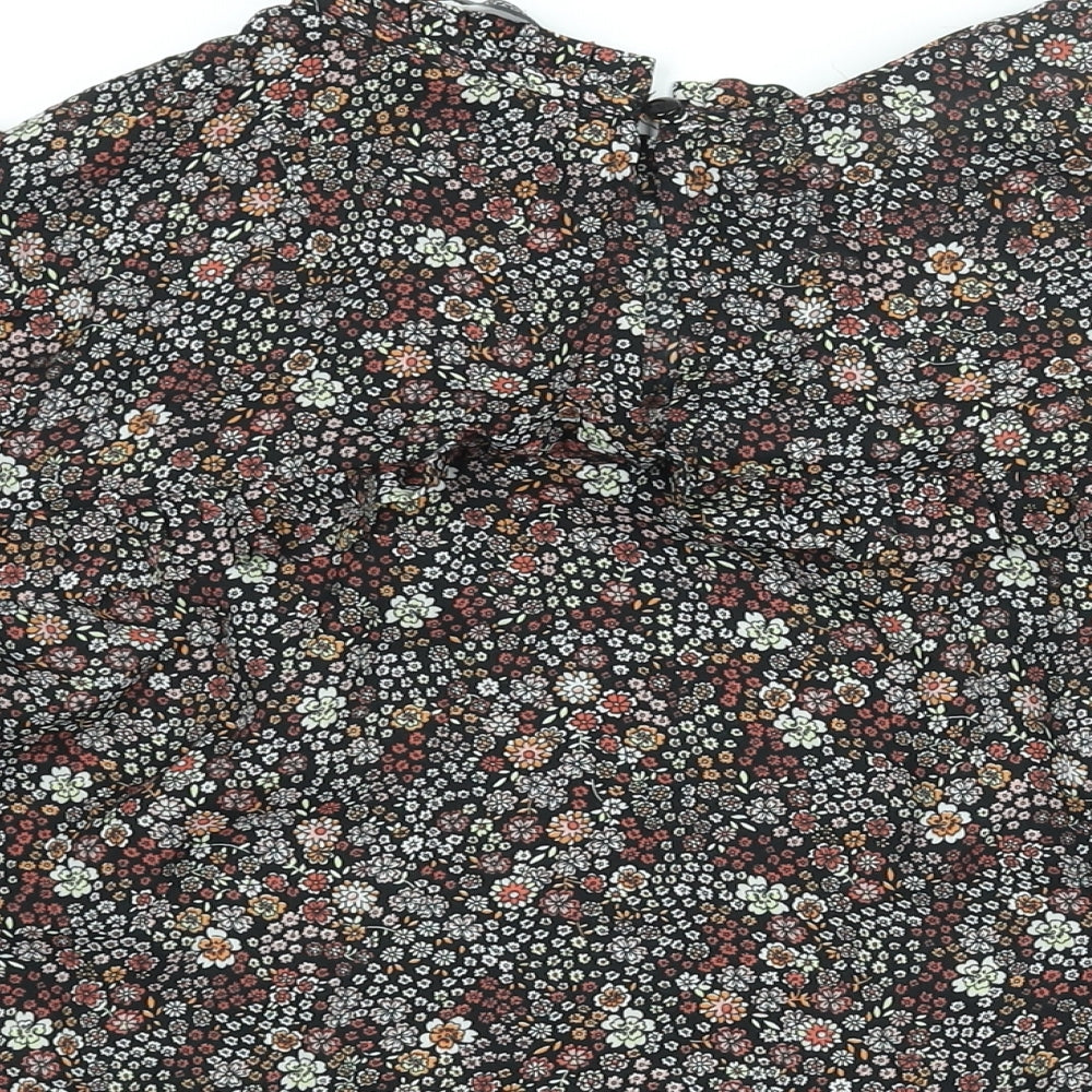 Dorothy Perkins Womens Multicoloured Floral Polyester Basic Blouse Size 20 Mock Neck - Frill