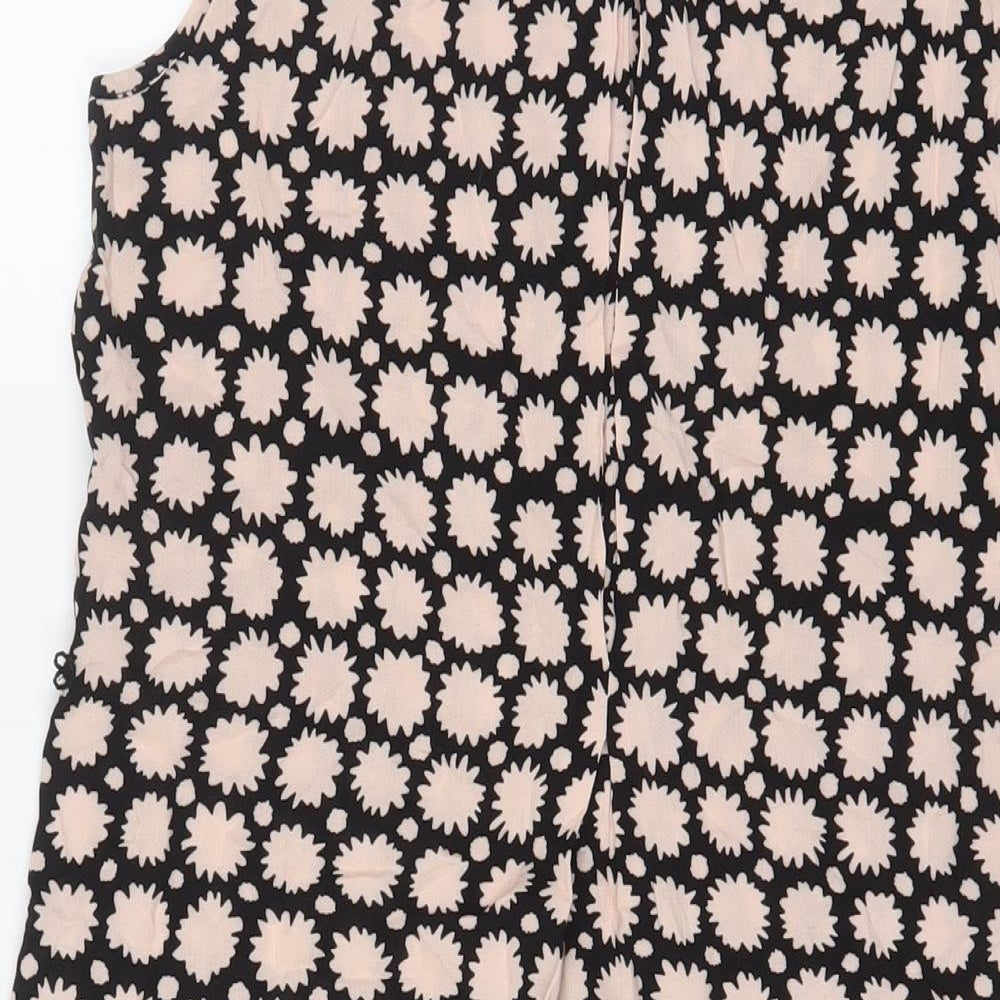 Miss Selfridge Womens Pink Geometric Viscose Sheath Size 10 Boat Neck Pullover