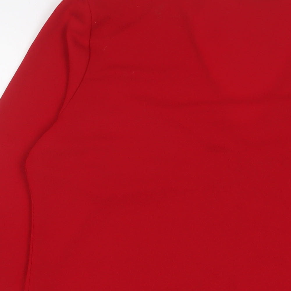 Sarah Hamilton Womens Red Jacket Blazer Size 14 Button - Beaded