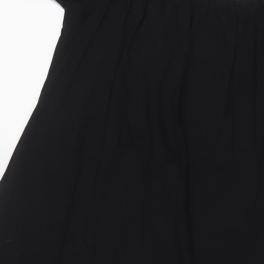 ASOS Womens Black Cotton A-Line Size 10 Scoop Neck Pullover