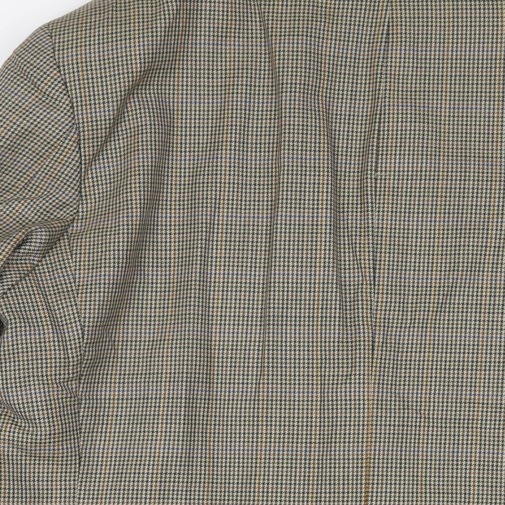 Marks & Spencer Mens Brown Plaid Wool Jacket Suit Jacket Size 42 Regular