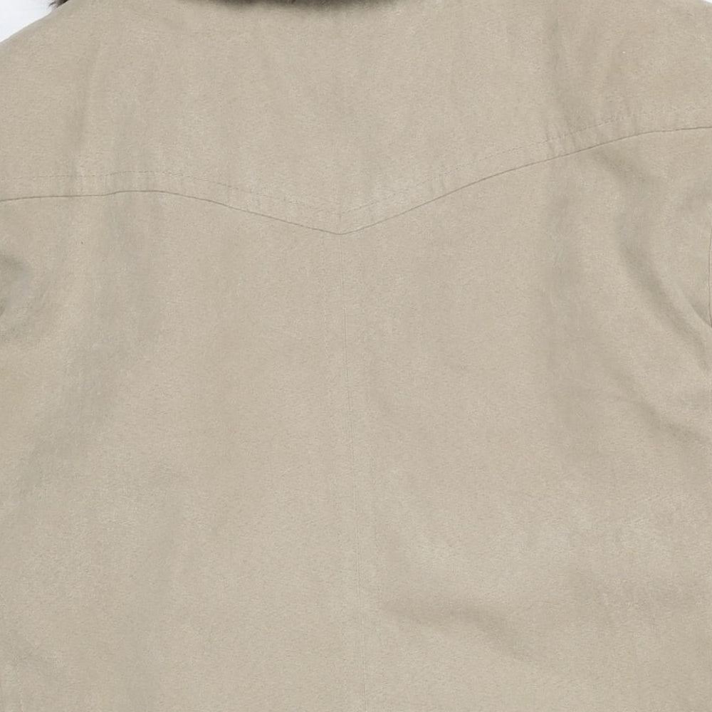 EWM Womens Beige Overcoat Coat Size 20 Zip