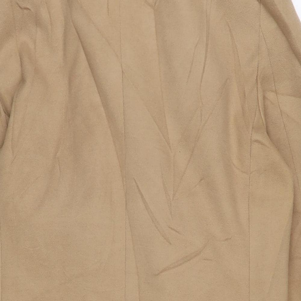 Topshop Womens Beige Overcoat Coat Size 12 Button