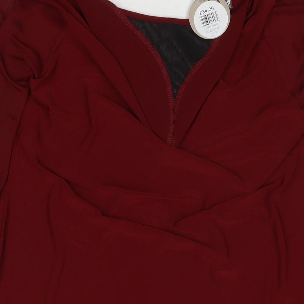 Apricot Womens Red Polyester A-Line Size 16 Round Neck Pullover