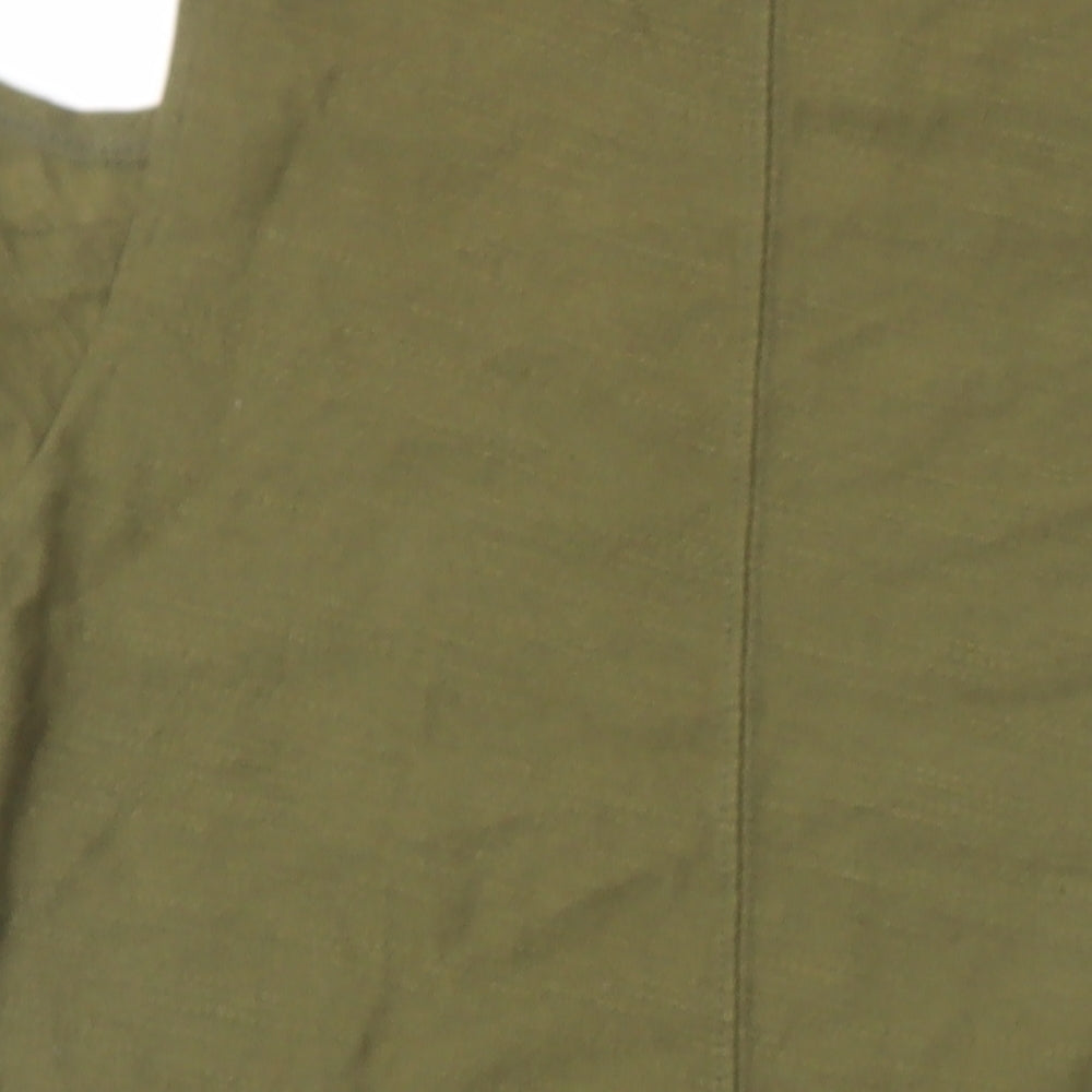 River Island Womens Green Geometric Cotton Shift Size 10 Round Neck - Cold shoulder