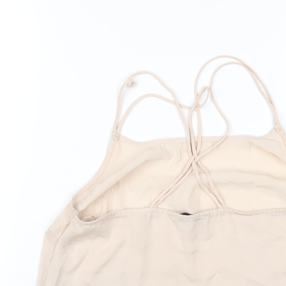 Marks & Spencer Womens Beige Polyester Camisole T-Shirt Size 10 Scoop Neck