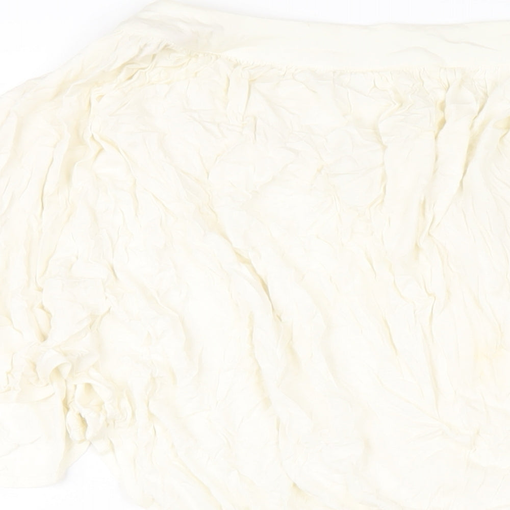 NEXT Womens Ivory Viscose Basic T-Shirt Size 12 Round Neck