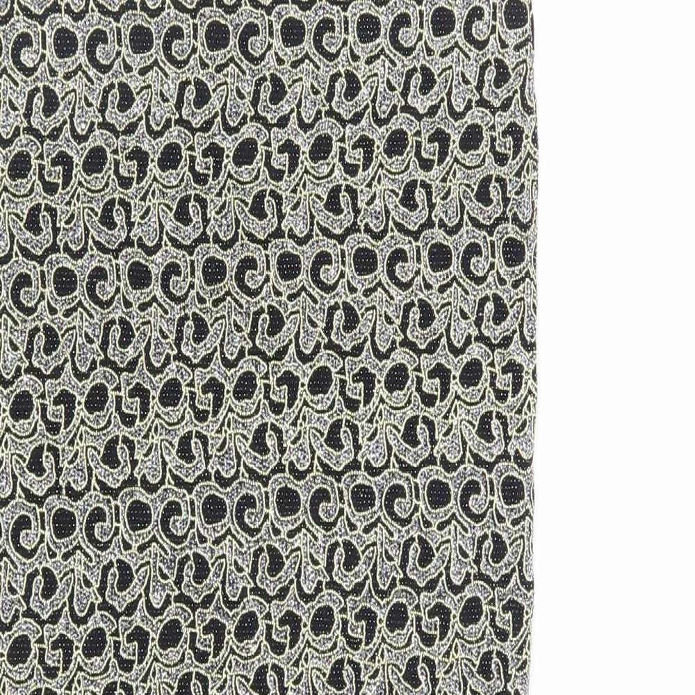Miss Selfridge Womens Black Geometric Nylon Straight & Pencil Skirt Size 8 - Glitter