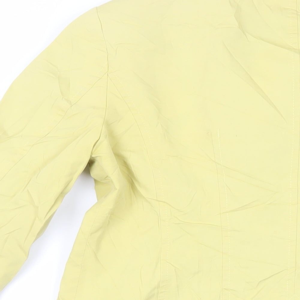 Per Una Womens Yellow Overcoat Coat Size 10 Button