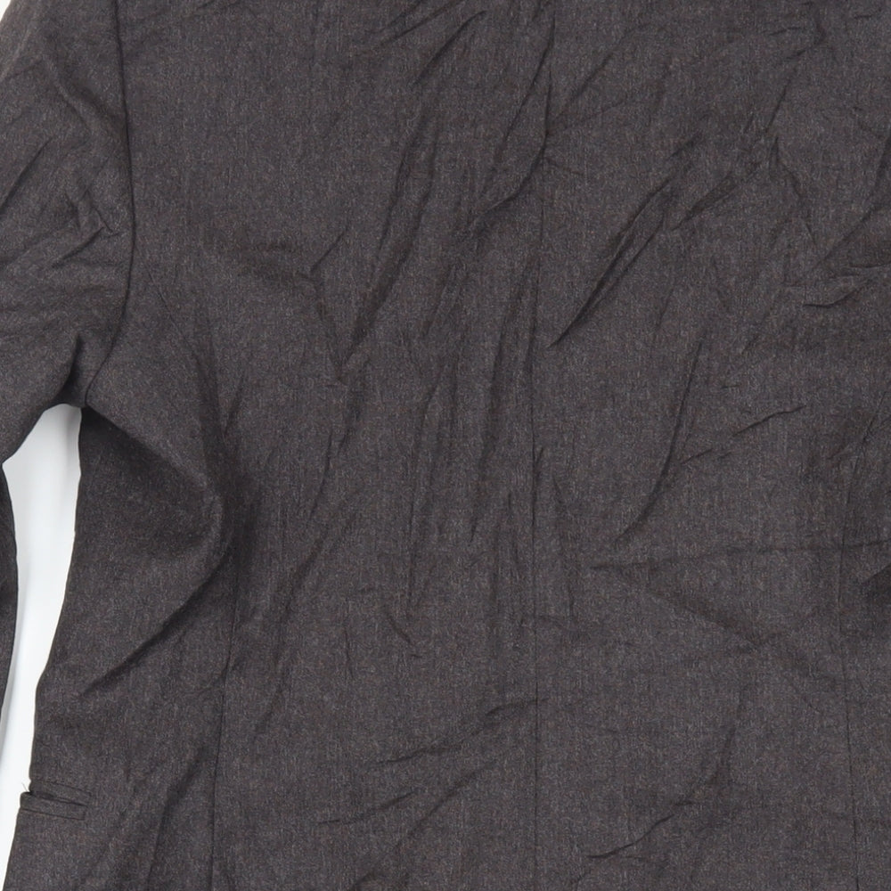 Marks & Spencer Womens Grey Overcoat Coat Size 10 Button