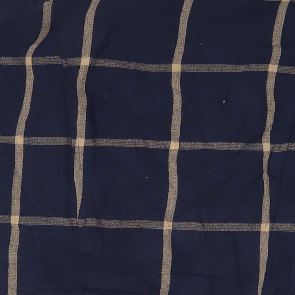 River Island Womens Blue Check Overcoat Coat Size 8 - Open