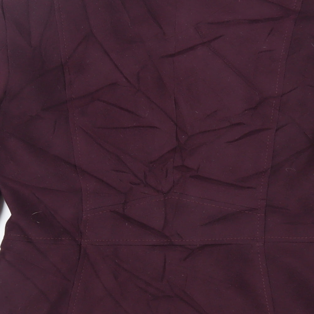Debenhams Womens Purple Overcoat Coat Size 8 Zip