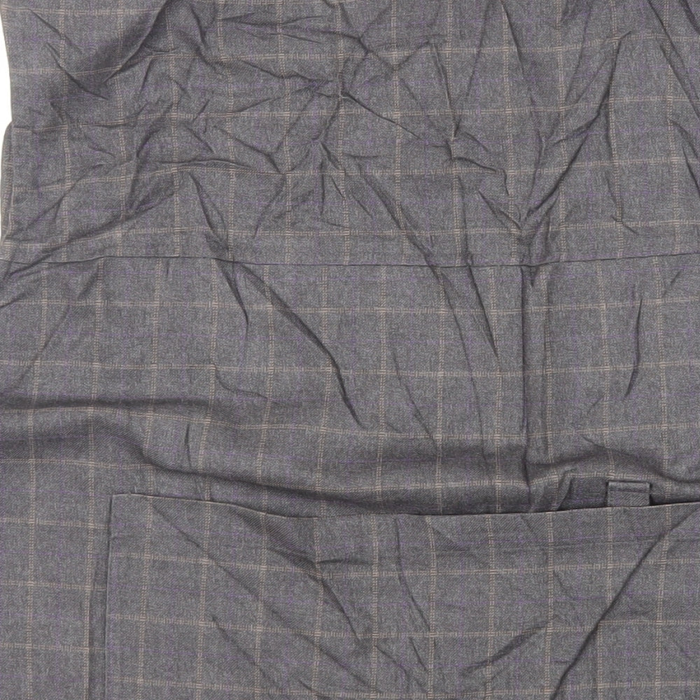 Epic Rare Womens Grey Check Jacket Waistcoat Size S Button - Pockets