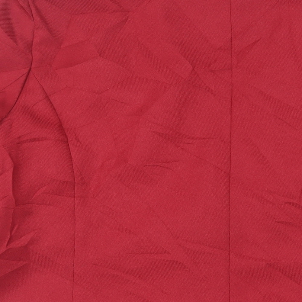 Daxon Womens Red Jacket Blazer Size 16 Button
