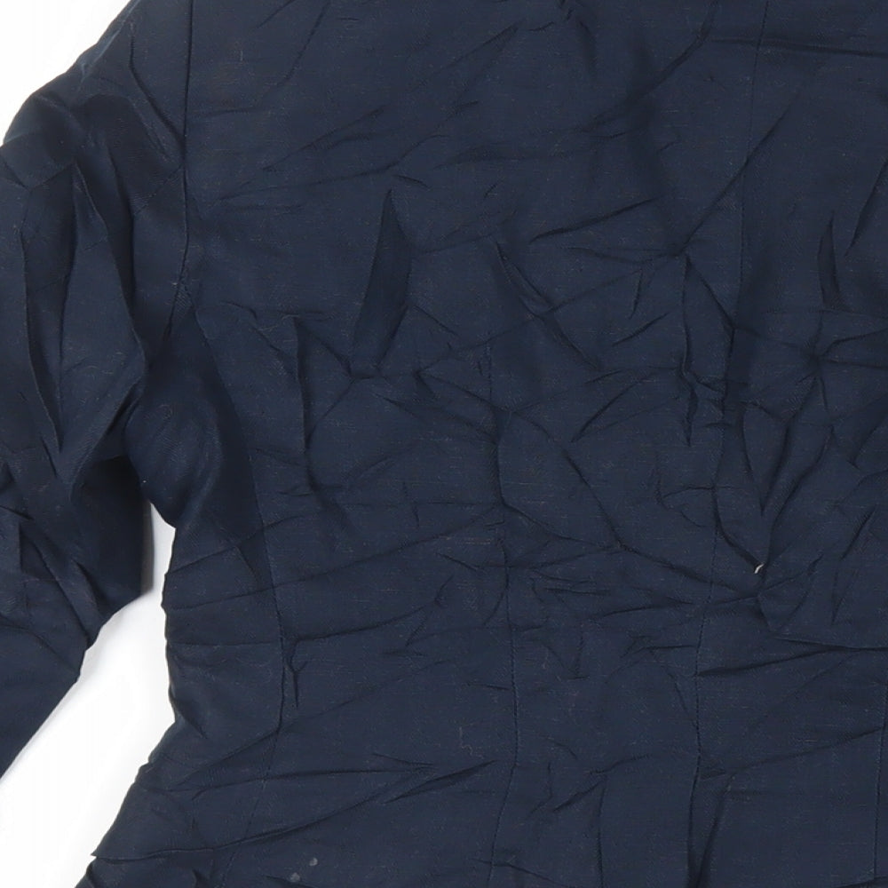 H&M Womens Blue Jacket Blazer Size 10 Button