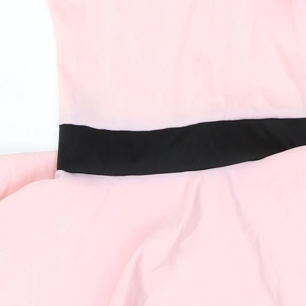 Want That Trend Womens Pink Polyester Bodycon Size 12 One Shoulder Pullover