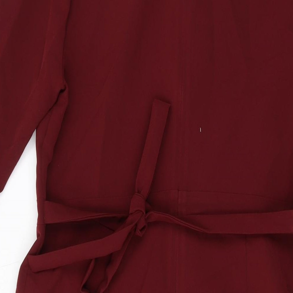 Stylist Pick Womens Red Polyester A-Line Size 12 Collared Zip