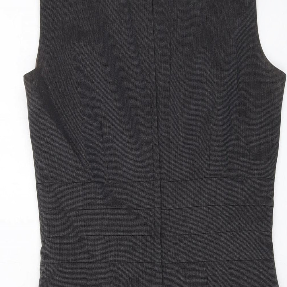 H&M Womens Grey Polyester Mini Size 6 Round Neck Zip