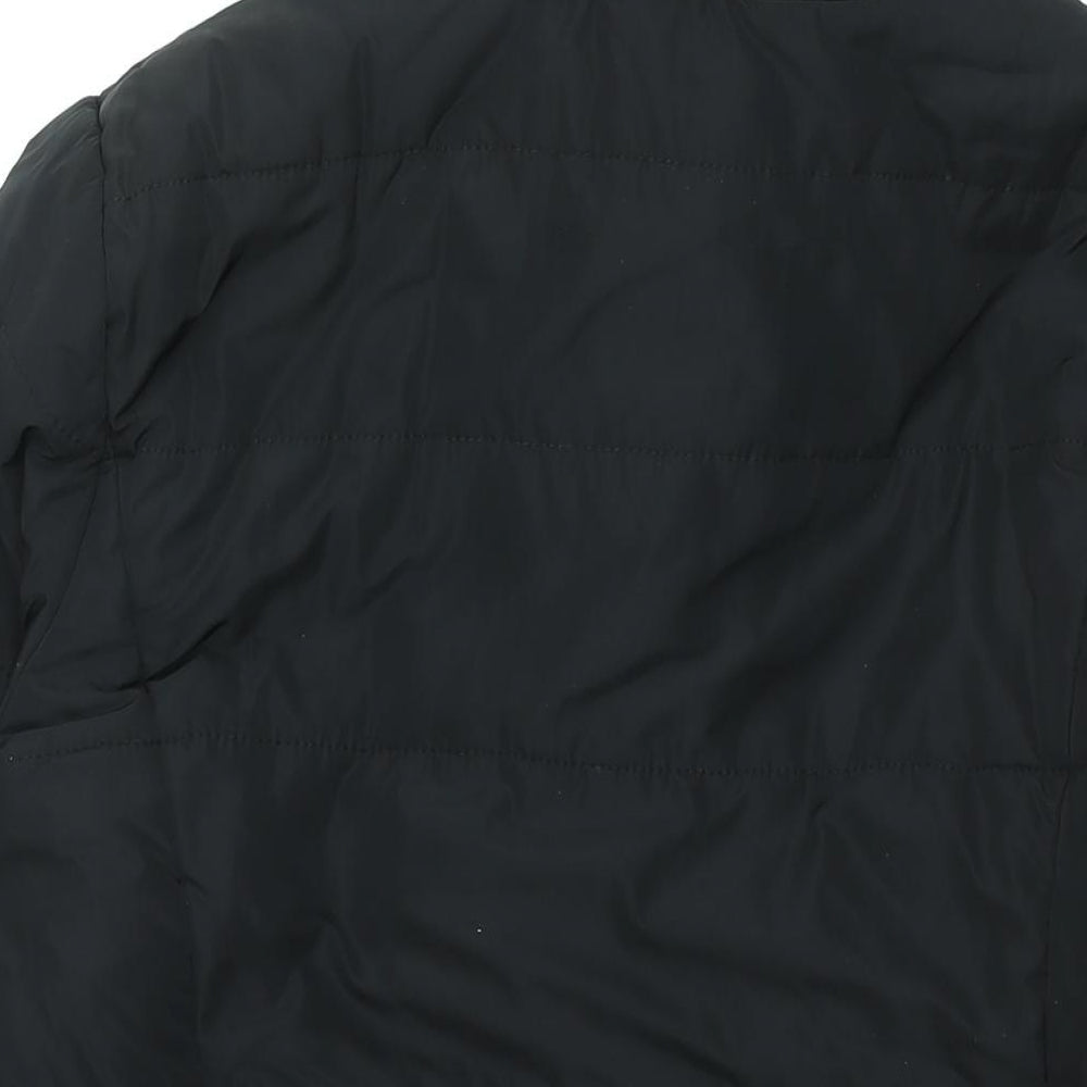 M&Co Womens Black Overcoat Coat Size 14 Zip