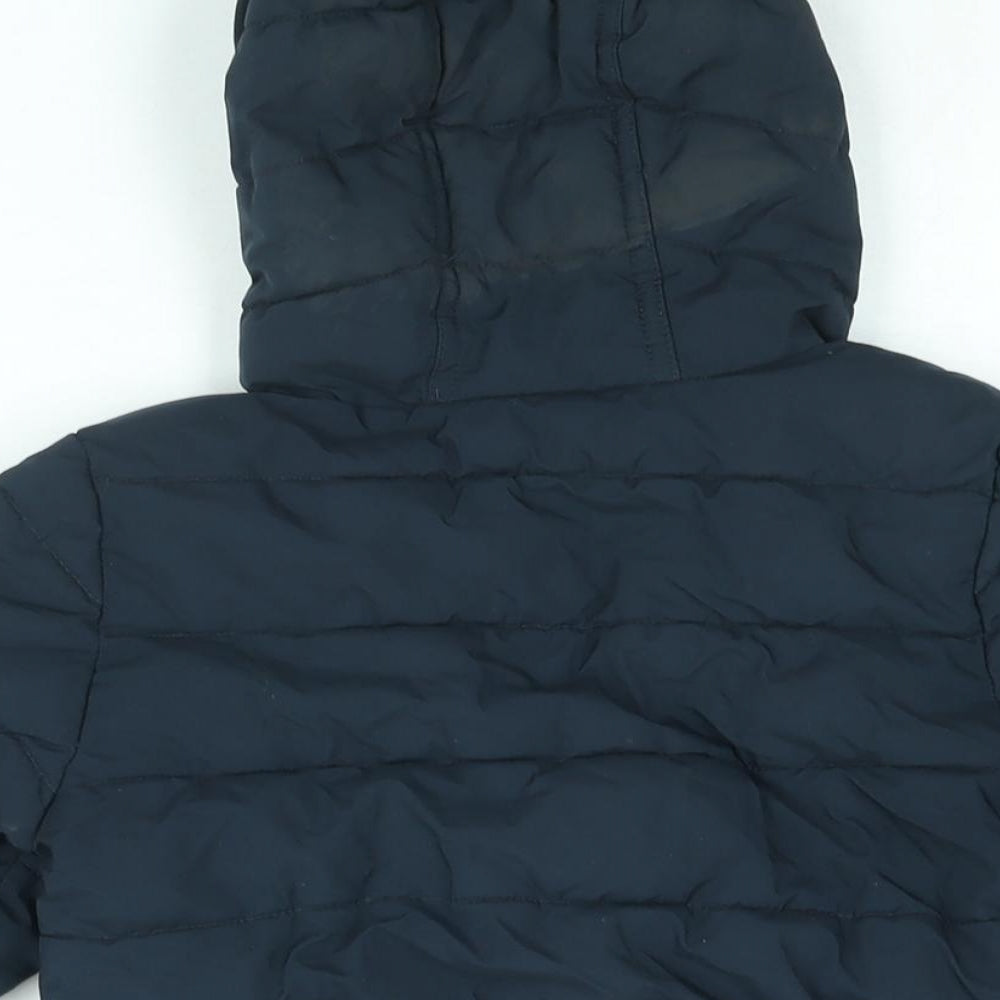 Next Boys Blue Puffer Jacket Jacket Size 4-5 Years Zip